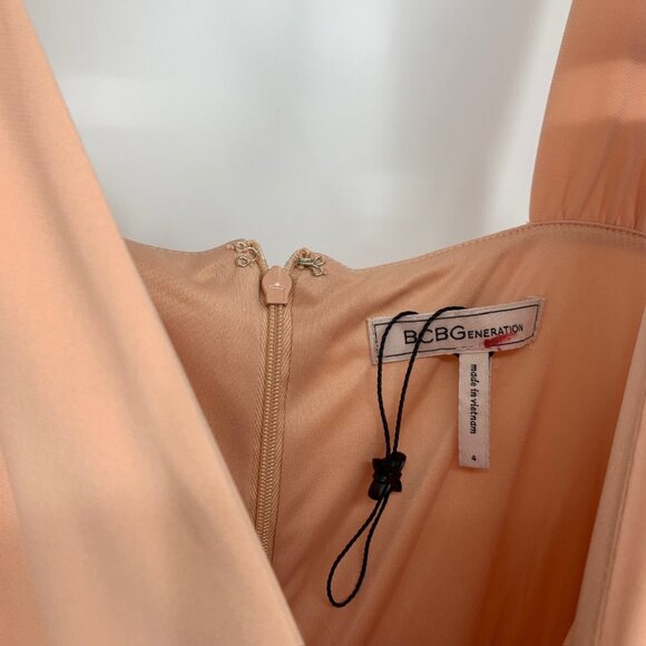 BCBGeneration Dress Pink V Neck Sleeveless Mini Jersey Romantic - Picture 4 of 12